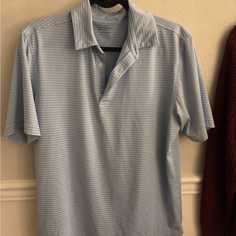 Walter Hagen Light Blue Striped Polo Shirt